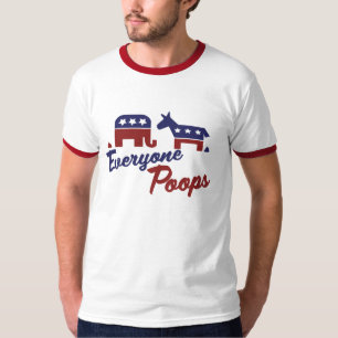 Politieke Humor Iedereen Poops T-shirt