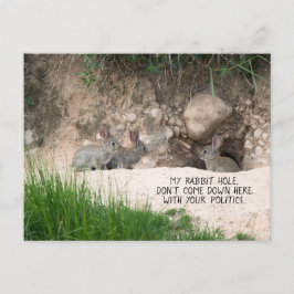 Politieke Humor van Rabbit Hole Bunny Photo Politi Briefkaart