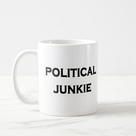politieke junkie koffiemok (Links)