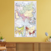 Politieke kaart | Azië Canvas Afdruk (Insitu (Woonkamer))