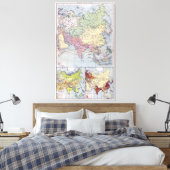 Politieke kaart | Azië Canvas Afdruk (Insitu (Slaapkamer))