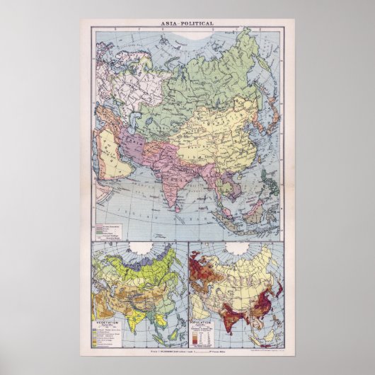 Politieke kaart | Azië Poster (Voorkant)