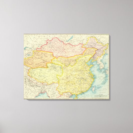 Politieke kaart China Canvas Afdruk (Voorkant)