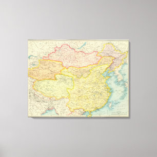 Politieke kaart China Canvas Afdruk