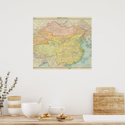 Politieke kaart China Poster (Keuken)