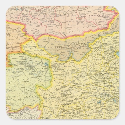 Politieke kaart China Vierkante Sticker (Voorkant)