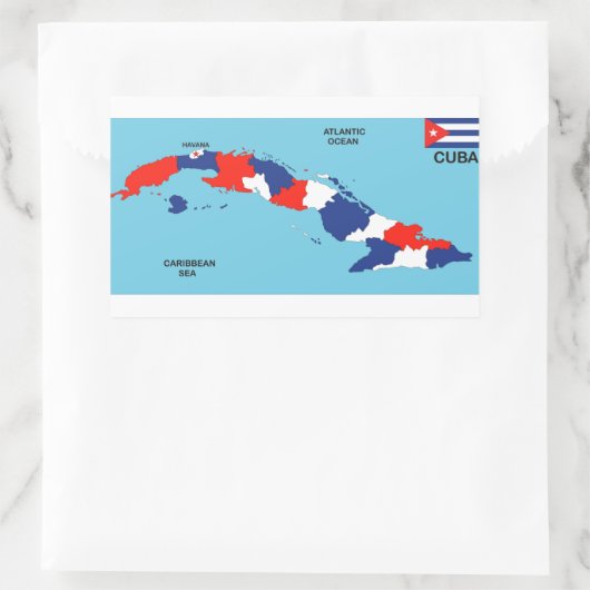 Politieke kaart Cuba Rechthoekige Sticker (Tas)