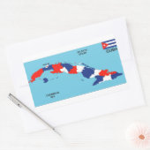 Politieke kaart Cuba Rechthoekige Sticker (Envelop)