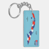 Politieke kaart Cuba Sleutelhanger (Voorkant Links)