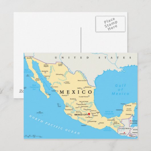 Politieke kaart Mexico (Voorkant / Achterkant)