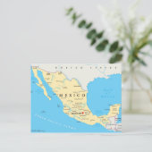 Politieke kaart Mexico (Staand voorkant)