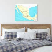 Politieke kaart Mexico Canvas Afdruk (Insitu (Slaapkamer))