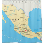 Politieke kaart Mexico Douchegordijn (Voorkant)