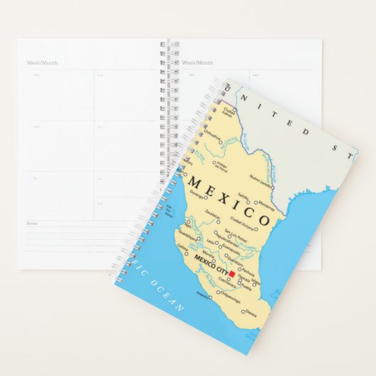 Politieke kaart Mexico Planner (Display)
