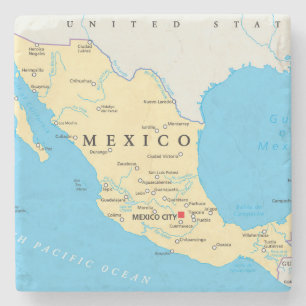 Politieke kaart Mexico Stenen Onderzetter