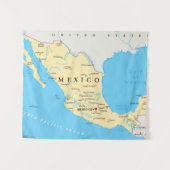 Politieke kaart Mexico Wandkleed (Voorkant (horizontaal))