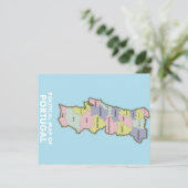 Politieke kaart Portugal (Staand voorkant)