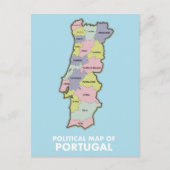 Politieke kaart Portugal (Voorkant)
