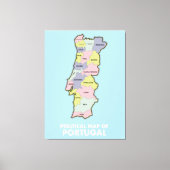 Politieke kaart Portugal Canvas Afdruk (Voorkant)