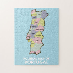 Politieke kaart Portugal Legpuzzel
