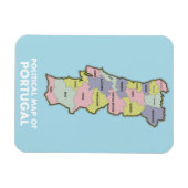 Politieke kaart Portugal Magneet (Horizontaal)