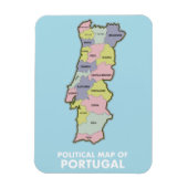 Politieke kaart Portugal Magneet (Verticaal)