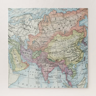 Politieke kaart van Azië (1916) Legpuzzel