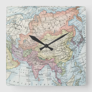 Politieke kaart van Azië (1916) Vierkante Klok