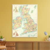 politieke kaart van de Britse eilanden Canvas Afdruk (Insitu (Woonkamer))