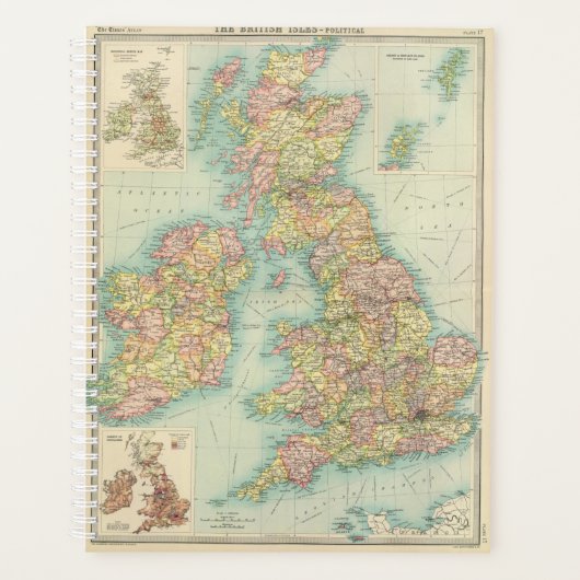 politieke kaart van de Britse eilanden Planner (Voorkant)