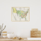 politieke kaart van de Verenigde Staten (1833) Poster (Keuken)