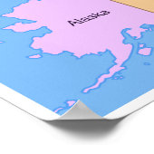 Politieke kaart van de Verenigde Staten van Amerik Poster (Hoek)