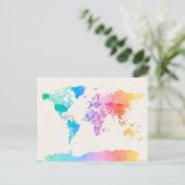 Politieke kaart van de waterverf in de wereld (Staand voorkant)