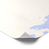 Politieke kaart van de waterverf in de wereld poster (Hoek)