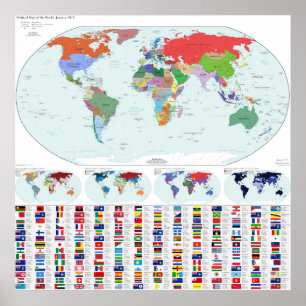 Politieke kaart van de wereld, 2019 (Ons eerlijke  Poster