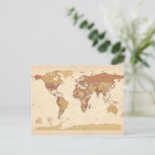 Politieke kaart van de Wereldkaart (Staand voorkant)