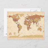 Politieke kaart van de Wereldkaart (Voorkant / Achterkant)