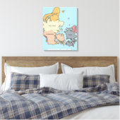 Politieke kaart van Denemarken Canvas Afdruk (Insitu (Slaapkamer))