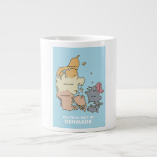 Politieke kaart van Denemarken Grote Koffiekop