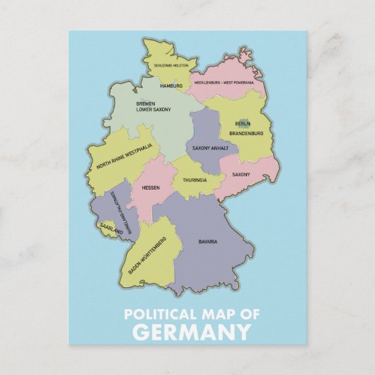 Politieke kaart van Duitsland (Voorkant)