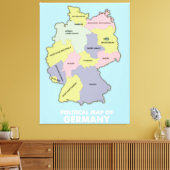 Politieke kaart van Duitsland Canvas Afdruk (Insitu (Woonkamer))