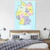 Politieke kaart van Duitsland Canvas Afdruk (Insitu (Slaapkamer))