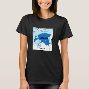 Politieke kaart van Estland in vlagkleuren. naburi T-shirt