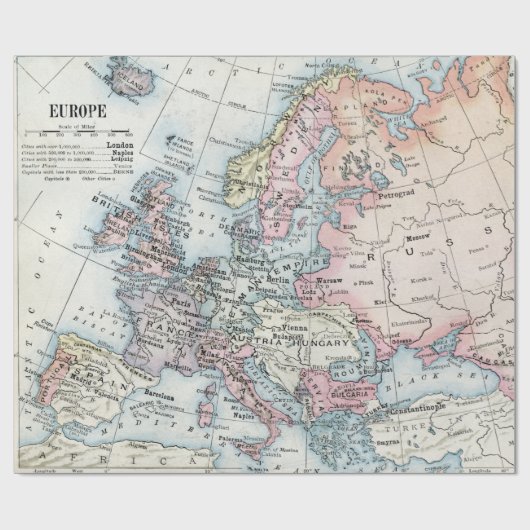 Politieke kaart van Europa (1916) Cadeaupapier (Vlak)