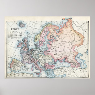 Politieke kaart van Europa (1916) Poster