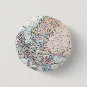Politieke kaart van Europa (1916) Ronde Button 3,2 Cm