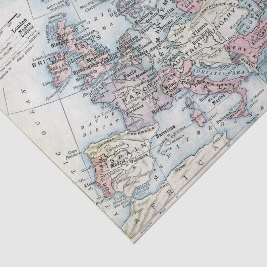 Politieke kaart van Europa (1916) Tissuepapier (Detail)