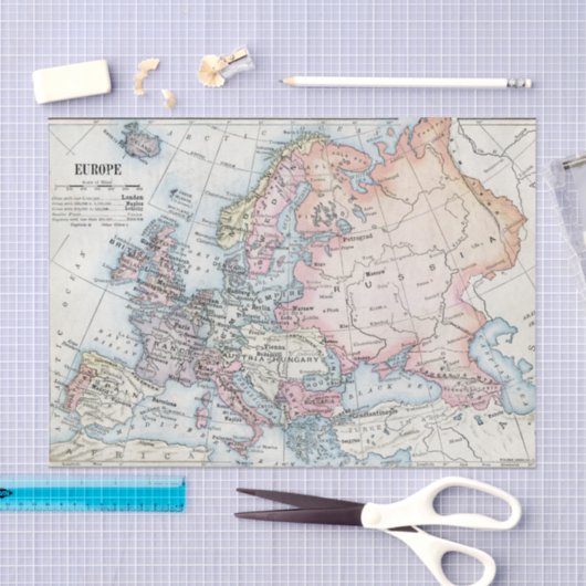Politieke kaart van Europa (1916) Tissuepapier (Craft)