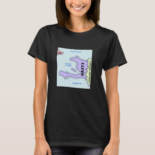 Politieke kaart van Haïti, namen van de naburige g T-shirt