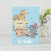 Politieke kaart van het Deense Poster (Staand voorkant)